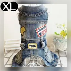 新品 XL 袖なし デニム カバーオール 犬服 犬の服 小型犬 ロンパースのサムネイル