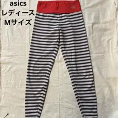 asics ボーダー柄 レギンス スパッツ レッドのサムネイル