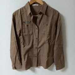 SKYBOMBER　綿100%　　長袖シャツ　ブラウン
