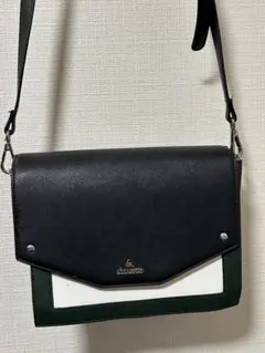 ＆chouetteショルダーバッグ 黒・白・緑 合成皮革