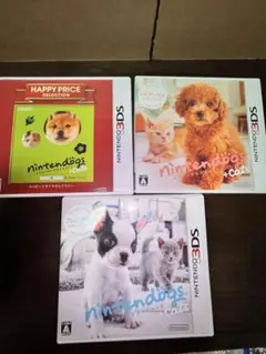 ニンテンドッグス+キャッツ 3dsソフト3点 フレンチブル、柴、トイプードル