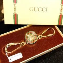 グッチ キーホルダー キーリング シェリーライン カラビナ ゴールド ロゴ 刻印