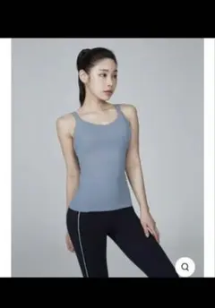 ZEXYMIX グレイッシュブルー　ヨガタンクトップ Mサイズ