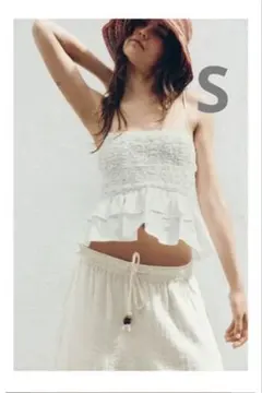 ZARA スモッキングペプラムトップス XS | Mercari