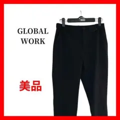 GLOBALWORK ブラックテーパードパンツ ウエストゴム B1905