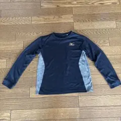 Mizuno140 長袖アンダーシャツ 黒/グレー 裏起毛　スポーツ　防寒