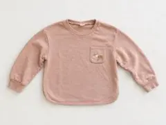 サマンサモスモス　ラーゴム　トナカイ刺繍 ポケット付きトレーナー