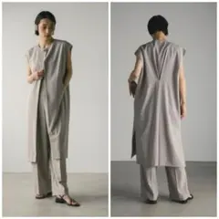 STYLEMIXER　バックデザインロングジレ　ベージュのサムネイル