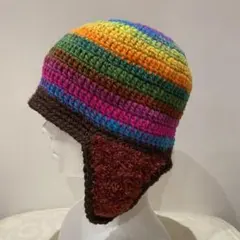 No.711⭐︎新作パイロットキャップ『くれよん154と茶色ファー』