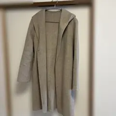 UNIQLOフード付きグレーウールロングコート