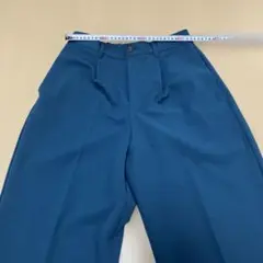 ダークブルー ワイドパンツ ゴム入りウエスト