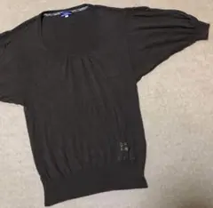 バーバリーブルーレーベル 七分袖　ニット　チュニック 38 ブラウン カシミヤ