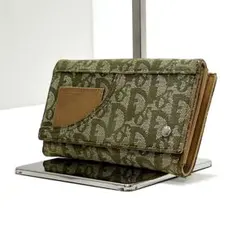 クリスチャンディオール　二つ折り長財布　トロッター　キャンバス　レザー　小銭入れ