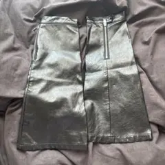 ブラック 合成皮革 ジッパー付き