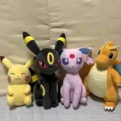 ポケモン ぬいぐるみ ピカチュウ　エーフィ　ブラッキー　カイリューのサムネイル