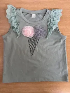SHEIN アイスクリームモチーフ ノースリーブTシャツ100cm グリーンのサムネイル