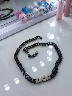 【限定値下げ中】DIOR ブラックチェーンネックレスのサムネイル