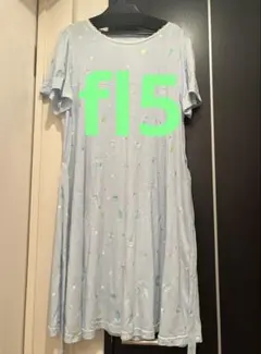 【期間限定】フランシュリッペfl5 へんてこ総刺繍ワンピース　水色のサムネイル