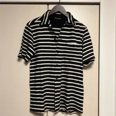 BLUE BLUE ブルーブルー ボーダー 半袖シャツ ブラック ホワイト