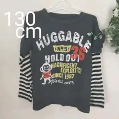 【お値下げ】130cm おさるさん 重ね着風 長袖Ｔシャツ KIDS 子供