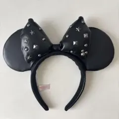 ディズニー　ミニーちゃん　カチューシャ　レザー　スタッズ