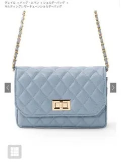 GRL バック　キルティングレザーチェーンショルダーバッグ