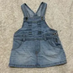 デニム サロペットジャンバースカート 80