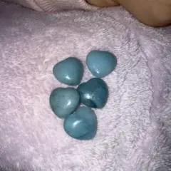 天然石濃い色5個セットアクアマリン