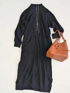 ドアーズDOORS モックネックニットワンピース ウール　タートルネック