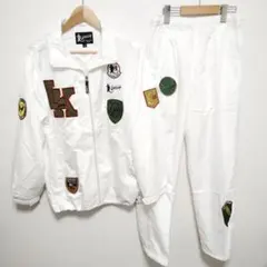 上L下Mサイズ Larkins ナイロンセットアップ ホワイト ワッペンのサムネイル