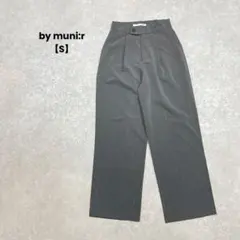 by muni:r/ワイドパンツ/タックハイウエスト綺麗めシンプル/S/グレー