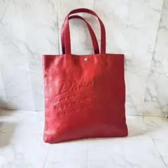 Dakotaレザー トートバッグ レッド エンボス加工