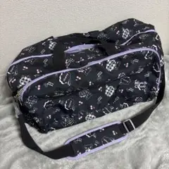 美品 NICECLAUP ナイスクラップ ボストンバッグ 黒 紫 修学旅行 くまのサムネイル