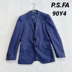【パーフェクトスーツカンパニー】ビジネス テーラードジャケット ネイビー 毛混