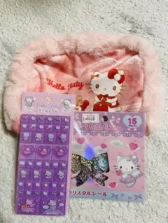 （正規品）ハローキティおはじきふうシールとタイルシール ポーチセット