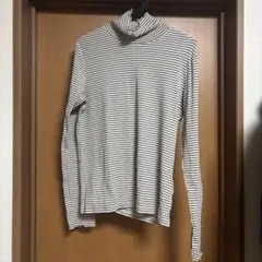 ストライプ タートルネック ニット 長袖