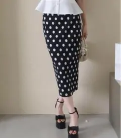 新品 タグ付き ROYAL PARTY ドットスカート タイトスカート