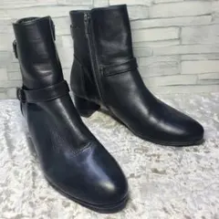【美品】✨REGAL 22.5cm ショートブーツ サイドジップ 黒 レザー