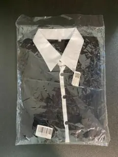 長袖ワイシャツ　黒白　L