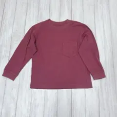 ☆ユニクロ/UNIQLO キッズ (130) 長袖 ロングTシャツ ボルドー