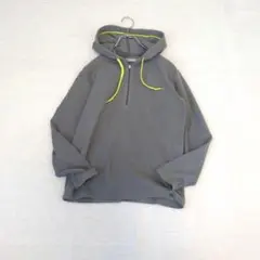 ユニクロ◇ハーフジップアップマイクロフリース長袖パーカー『S』グレー　カジュアル