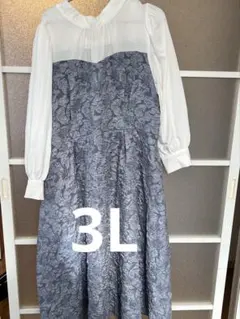 大きいサイズ　春服　花柄ロングワンピース