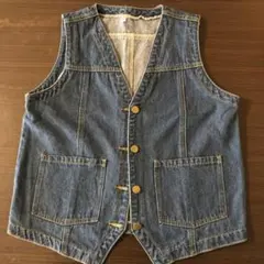 デニムベスト XXLサイズ ボタン付き