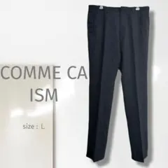 k2【コムサイズ】テーパードパンツ/ストライプ柄 スリム スラックス 人気 黒のサムネイル