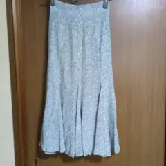 FRAY I.D 花柄 ロング フレアスカート　薄いグリーン 裏地付き