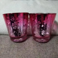 【未使用】桜デザインのペアグラス