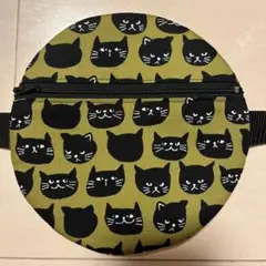 ftwプレート用カバーポーチ ハンドメイド　猫柄　抹茶色