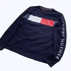 TOMMY HILFIGER フラッグ ロングスリーブTシャツ ネイビー S