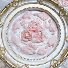 リボン刺繍フレーム♡ストロベリークリームショートケーキ￤ギフトにも♡アンティーク