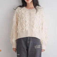 【未使用】ローリーズファーム　フリンジ2WAYカーディガン